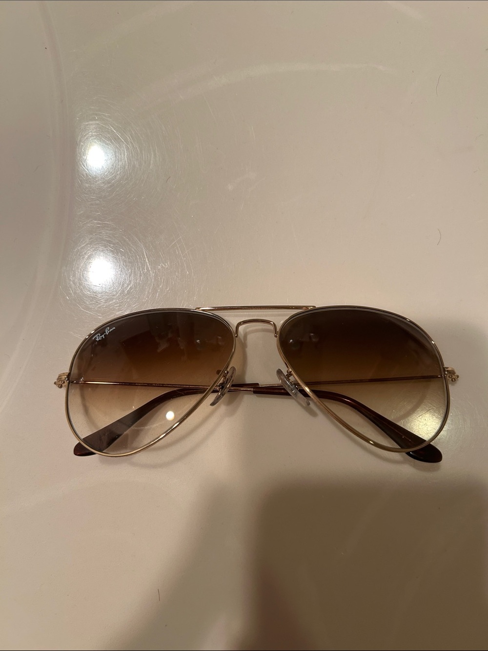 Ray-Ban Tan/Brown Pebbled Leather Sunglass Case